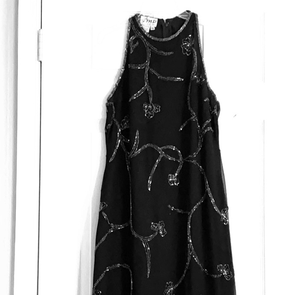 Beautiful long black beaded gown